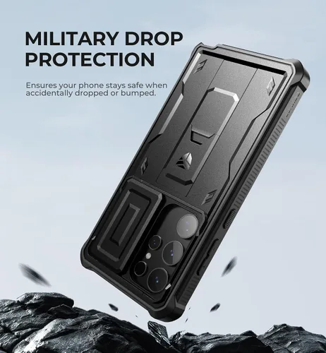 Vista 7 de Dexnor Funda para Samsung Galaxy S24 con Cubierta Deslizante Integrada para Cámara y Protector de Pantalla y Soporte, Funda Resistente a los Golpes