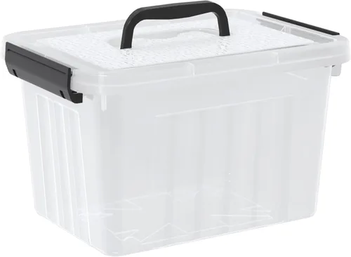 Vista 8 de Kekow Paquete de 6 cajas de almacenamiento de plástico de 10 L, contenedores de almacenamiento de plástico transparente con tapas