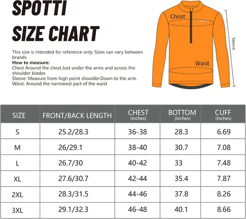 Vista 5 de Spotti Playera de mangas largas para ciclismo, para hombre. Remera para ciclismo, transpirable y de secado rápido.