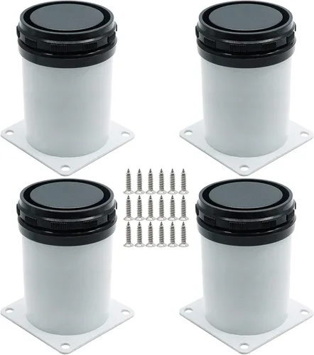 Vista 12 de Juego de 4 patas de acero inoxidable para muebles de 2 pulgadas, patas redondas ajustables de gabinete de 2 pulgadas de diámetro, patas de repuesto