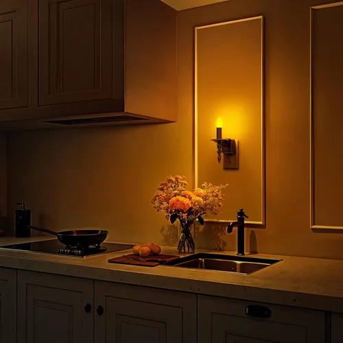 Vista 6 de Briignite Luces Nocturnas de Velas Sin Llama que se Enchufan a la Pared, Luz Nocturna LED Ámbar con Sensor de Anochecer a Amanecer, 0-100LM