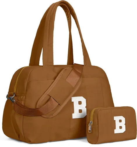 Vista 42 de Bolsa de lona Vogewood, bolsas personalizadas de fin de semana para mujer, bolsas de viaje con estuche de maquillaje, regalos de cumpleaños, Beige