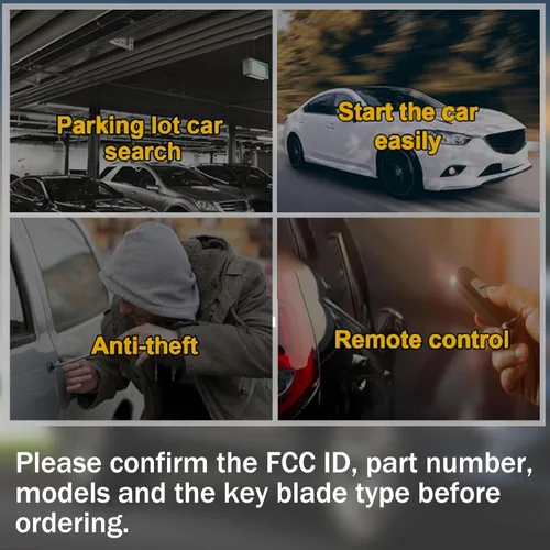 Vista 7 de TOP-VIGOR Llavero remoto de coche de 315 MHz compatible con Ford Escape Transit Connect 2013 2014 2015 2016 2017 2018 2019, 3 botones Smart Chip 63