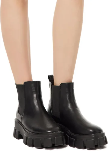 Vista 5 de Botines con cordones Chelsea Combat Chunky Plataforma para mujer en Negro (ROTA)