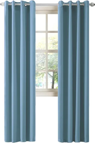 Vista 64 de LA PALMA Cortinas opacas con aislamiento térmico y ojales, para sala de estar, dormitorio, paquete de 2 paneles
