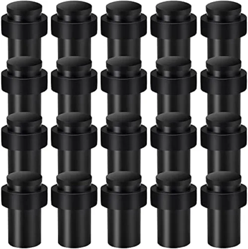 Vista 13 de KOLAKO Topes de puerta, topes de puerta de piso, (2 pulgadas) negro mate moderno resistente sólido pequeño cilíndrico parachoques de goma, acero