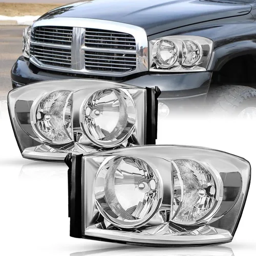 Vista 16 de TUSDAR Juego de Ensamblaje de Faros Compatible con Dodge Ram 1500 2006-2008/Dodge Ram 2500/3500 2006-2009 Pickup Lado del Conductor y Pasajero