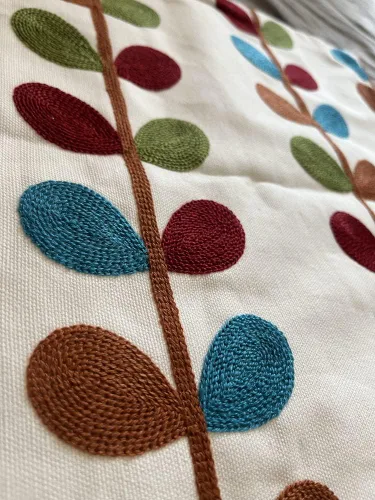 Vista 5 de Judy Dre am Funda de cojín 100% algodón para interiores y exteriores, cuadrada, bohemia, bordada, para sofá, cama, sala de estar, funda de almohada