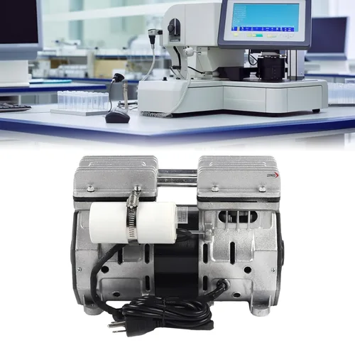 Vista 2 de Bomba de vacío sin aceite, bomba de vacío de flujo de 3.5 CFM, bomba de laboratorio sin aceite, bomba de succión de vacío silenciosa sin aceite