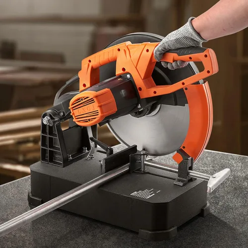 Vista 8 de Sierra de corte VEVOR, sierra de corte con diámetro de hoja de 14"/355mm, máquina de corte de acero de 2800W 1200RPM, sierra de corte seca ajustable