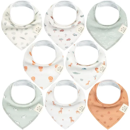 Vista 50 de KeaBabies 8 unidades de baberos tipo bandana orgánicos para niñas - Baberos tipo triángulo súper absorbentes para bebés que babean y están