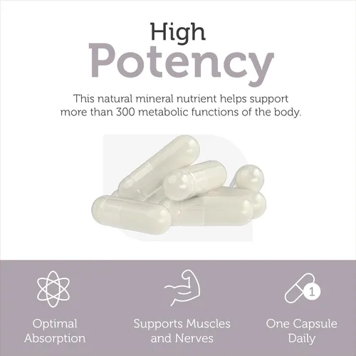 Vista 4 de Zahler Citrato de magnesio. Suplemento natural con la máxima absorción, ayuda a mantener función muscular y nerviosa normal, certificado kosher