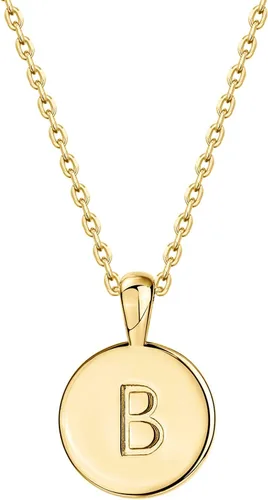 Vista 19 de PAVOI - Collar con dije de letra inicial chapado en oro de 14 quilates para mujer Collar con inicial alfabética de oro