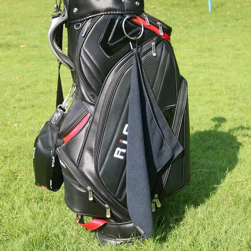 Vista 4 de Handy Picks Toalla de Golf de Microfibra (16" X 16") con Clip de Mosquetón, Toalla de Golf con Patrón de Waffle con Cierre de Gancho y Bucle - La