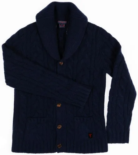 Vista 5 de Citizen Cashmere Pure Yak Wool Mens Cardigan with Vintage Shawl Collar and Button Up Design Long Sleeves and Front Pockets