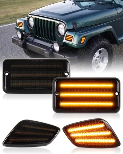 Luces direccionales delanteras color ámbar compatibles con Jeep Wrangler TJ 1997 1998 1999 2000 2001 2002 2003 2004 2005 2006, DRL luces de