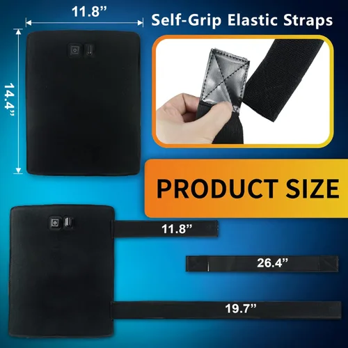 Vista 3 de Almohadilla térmica versátil, tamaño 14.5 x 11.8 pulgadas con banda elástica para hombro, rodilla, cadera, espalda terapia caliente para lesiones