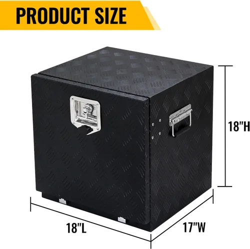 Vista 4 de Caja de herramientas de aluminio para camión con cerradura y llaves, caja de herramientas de almacenamiento de remolque resistente de 182448