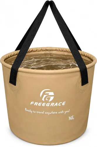 Vista 26 de Cubeta Freegace para agua, compacta y plegable, ligera y duradera, incluye un práctico bolsillo de malla Verde