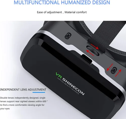 Vista 5 de Auriculares de realidad virtual con control remoto, gafas 3D de realidad virtual para juegos de realidad virtual y películas 3D, auriculares VR