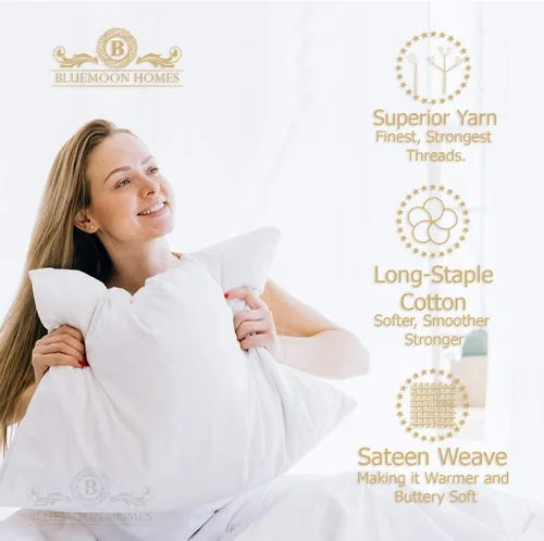 Vista 27 de 100% Cotton Pillow Covers for Queen/Standard Size Pillows - Set of 2 Sateen Pillowcases - Egyptian Cotton Pillow Cases with Long Staple Cotton for