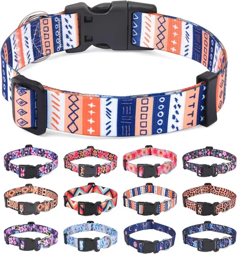 Vista 18 de Collar para Perros para Perros Pequeños y Gatos, Collar Suave y Cómodo para Mascotas para Perros Pequeños, Medianos y Grandes, Patrón Geométrico