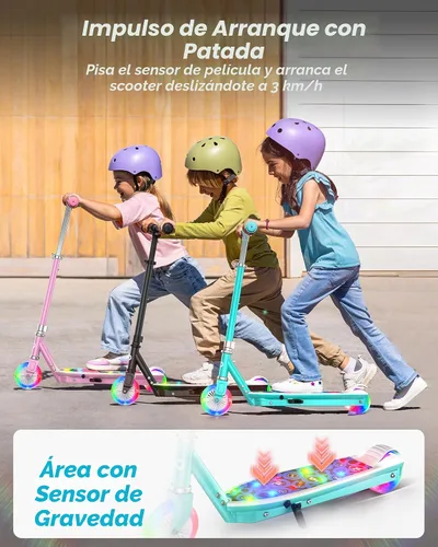 Vista 5 de Gyroor KS2 Electric Scooter for Kids, 5 MPH, LED Light-Up Wheels, Ages 3-8