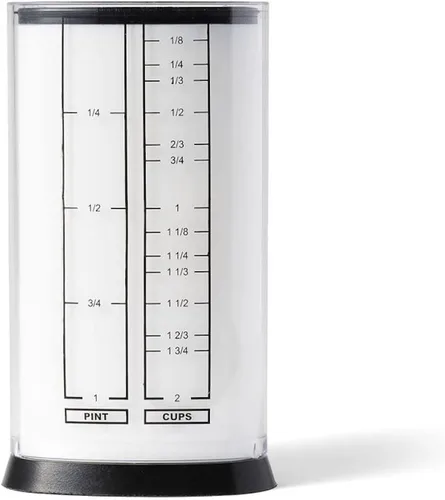 Vista 3 de KitchenArt Copa A Tri Adjust, 2 tazas, taza medidora fácil de verter, 3.25x3.25x6 pulgadas, negro/blanco