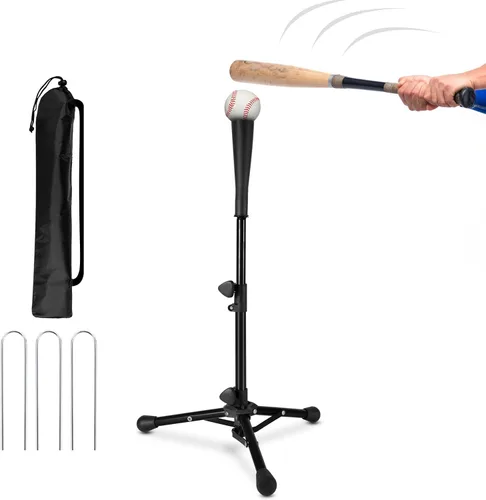 Kids Baseball Tee, 20.87 to 31.29 Inches Batting Tees for Baseball with Carry Bag, Portable Stable Baseball Tees for Hitting, Tripod Tanner Tee for