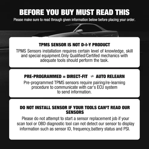 Vista 4 de BDFHYK TPMS Sensor 315Mhz Sistema de monitoreo de presión de neumáticos programado compatible con Toyota Camry RAV4 Corolla Matrix Tacoma Highlander