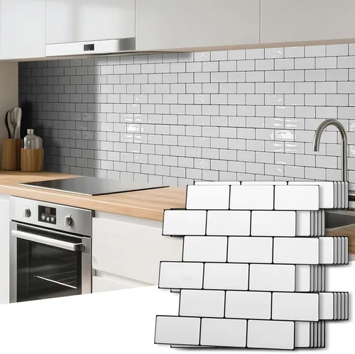 Vista 13 de Art3d - Azulejos autoadhesivos de alta calidad para salpicaduras de cocina, diseño de mármol, pack de 10 hojas de 30 x 30 cm