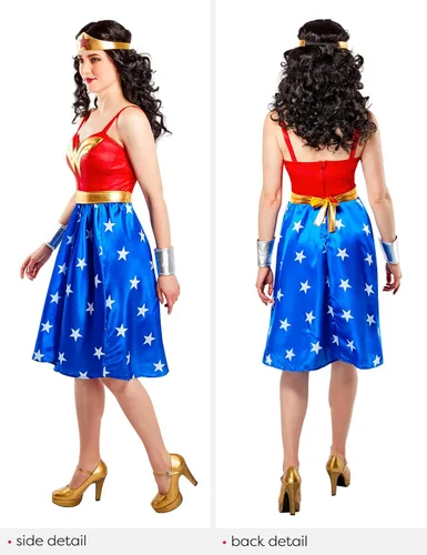 Vista 4 de Rubies DC Comics: Wonder Woman Costume Dress for Adults, Women's Large