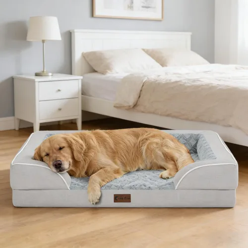 Vista 58 de Camas ortopédicas para perros grandes, cama de espuma viscoelástica impermeable para mascotas grandes con lados 89x56 cm, sofá para perros grandes