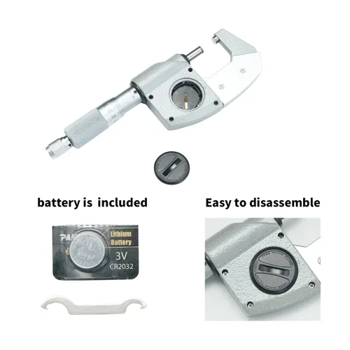 Vista 5 de SHAHE Micrómetro digital IP65 de 0-1", resolución 0.00005"/0.001mm, pulgadas/milímetro LCD digital pinza micrómetro herramientas de medición, funda