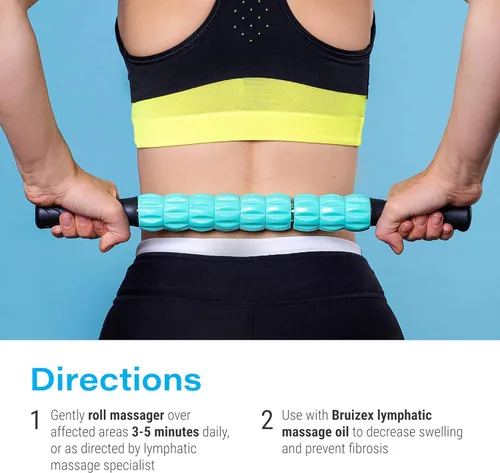 Vista 4 de Aceite de masaje de drenaje linfático de coco árnica y rodillo de masaje post liposucción, para tratamiento de fibrosis, drenaje linfático manual