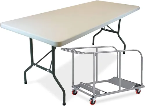 Vista 13 de EventStable TitanPRO Mesa plegable de plástico – Mesa plegable resistente para exteriores – Mesa plegable ligera para bodas, cócteles, fiestas