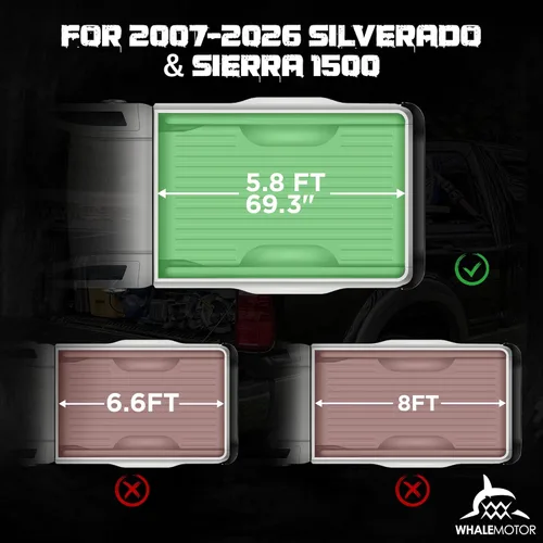 Vista 2 de Cubierta para caja de camioneta compatible con Chevy Silverado y GMC Sierra 1500 2007-2024, caja de 5.8 pies (no es para caja CarbonPro)