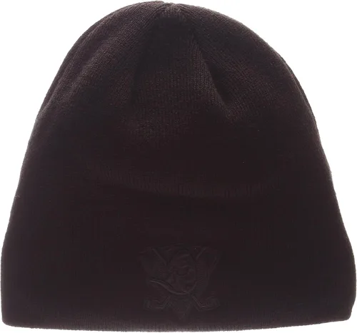 Zephyr Blackout Edge Tonal Skull Cap - NHL Negro Cuffless Winter Knit Beanie Toque Hat