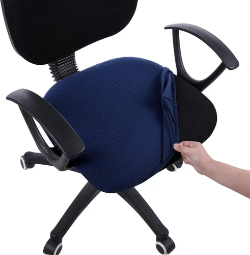 Vista 33 de Smiry Fundas de asiento de silla de computadora de oficina, de jacquard elástico, extraíbles, lavables, antipolvo, protectores de cojín para silla