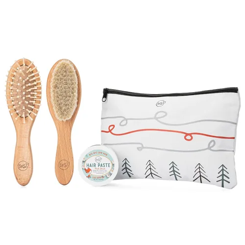 Vista 7 de LANE & CO. Gel para el cabello para niños con cepillo de pelo de cabra y cepillo de cerdas duras, pasta de peinado a base de plantas para bebés