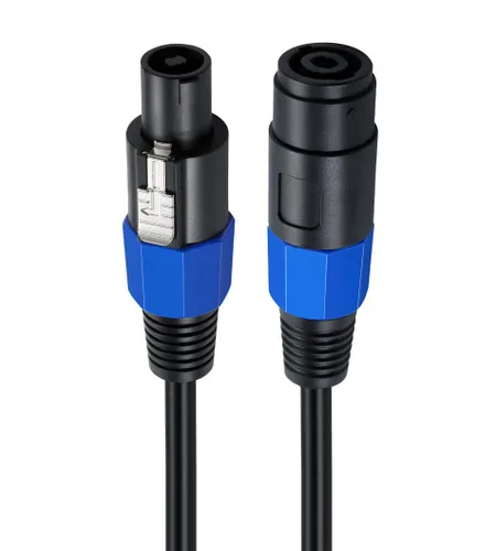 Vista 2 de Cable de extensión Speakon macho a hembra de 5.9 ft/6 pies con bloqueo giratorio para DJ PA escenario amplificador audio jack cable de altavoz
