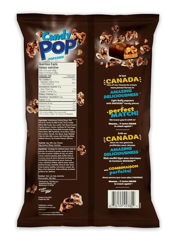 Vista 2 de CANDY POP Snickers Palomitas de maíz recubiertas de caramelo (bolsas de 5.25 onzas, paquete de 2)