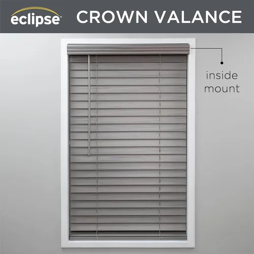 Vista 4 de Eclipse Persianas de madera sintética, 70.5 pulgadas de ancho x 64 pulgadas de largo, color blanco, persianas inalámbricas, certificadas seguras