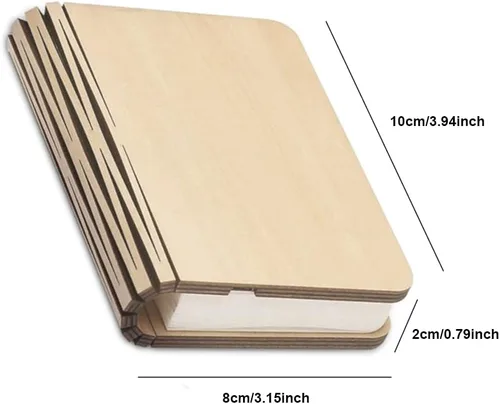Vista 2 de Lámpara de libro plegable novedad lámpara de mesa de madera portátil luz de escritorio LED linterna de papel con USB recargable para regalo