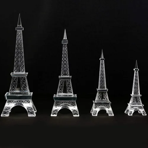 Vista 5 de Mylifestyle Torre Eiffel de cristal para cumpleaños, Navidad, día de San Valentín, graduación (no incluye base LED), 8.3 pulgadas
