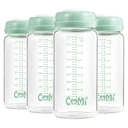 Vista 11 de COMI Botella de vidrio de cuello ancho para la colección de leche materna, 6 onzas con disco de sellado de anillo de tornillo; disco de sellado
