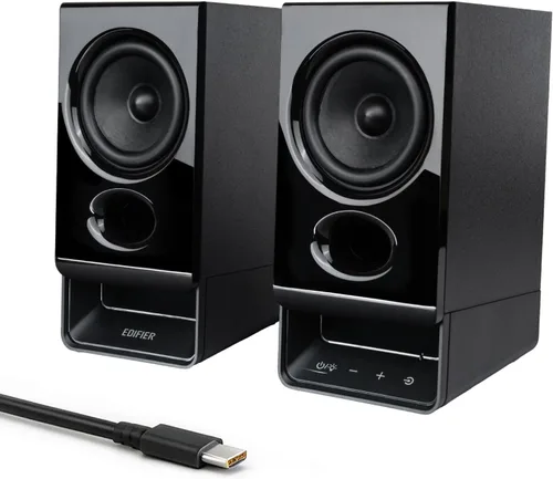 Edifier Altavoces R20BT para computadora, controles táctiles, entradas AUX Negro