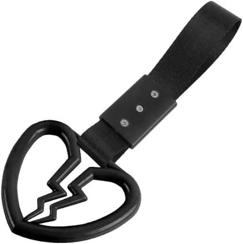 Vista 20 de Q1-TECH, JDM Tsurikawa Anillo japonés de metro, tren, autobús, mango de corazón roto, correa de mano, anillos de advertencia para parachoques