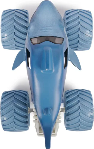 Vista 5 de Monster Jam, Camión monstruo oficial de Megalodon - Edición original retro de 2017, escala 1:24, vehículo fundido a presión y neumáticos BKT