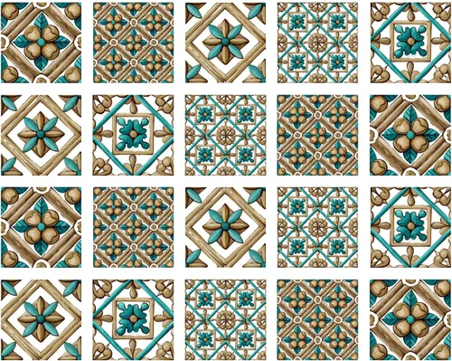 Vista 16 de Calcomanías de Azulejos Estilo Azulejo Español Portugués para Salpicadero Despegar y Pegar Juego de 20 piezas (7.9_G)